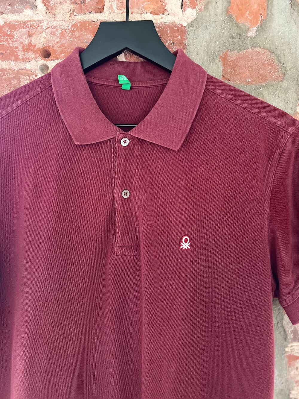 United Colors of Benetton Men's Maroon Polo Shirt Size M